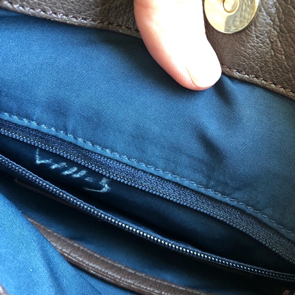 Cole Haan woven brown leather cross body bag with magnetic closure - Picture 8 of 9